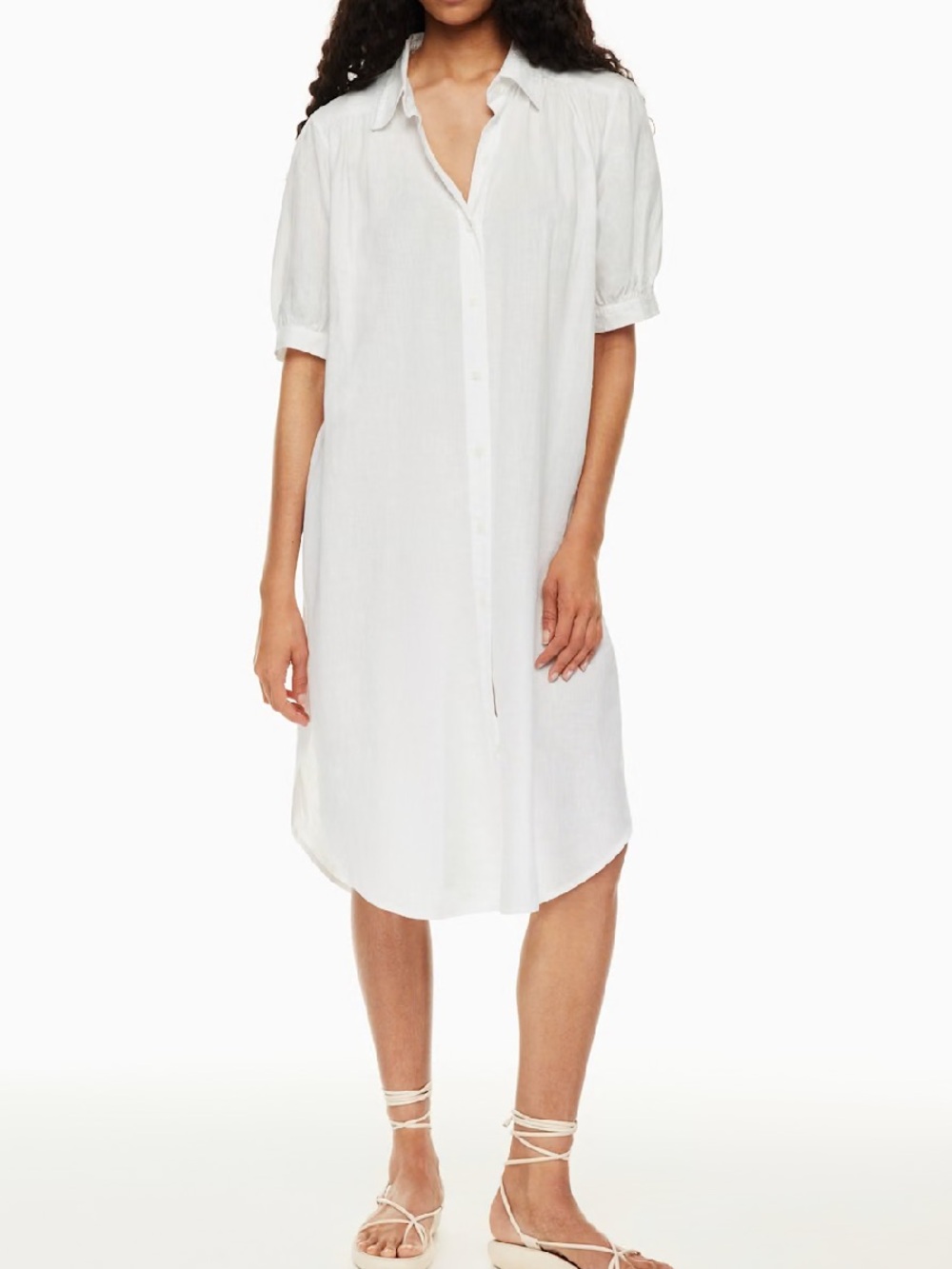 Aritzia Wilfred Awaken Linen Dress In White | Size M